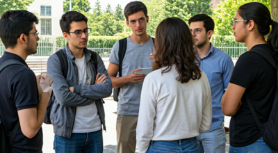 Estudiantes charlando